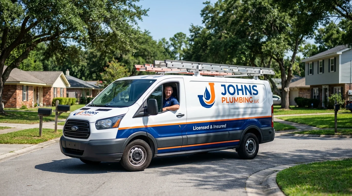 Johns Plumbing LLC service van in Bogalusa, LA