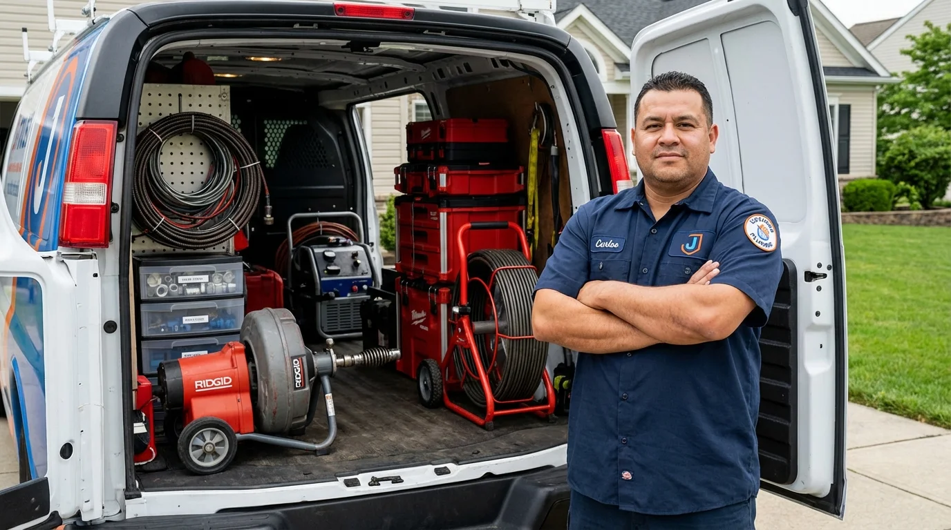 Professional drain cleaning equipment and Johns Plumbing LLC plumber in Bogalusa