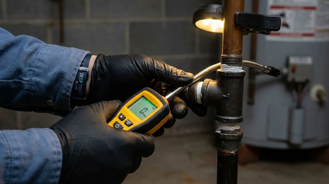 Gas leak detection with electronic sniffer by Johns Plumbing LLC in Bogalusa
